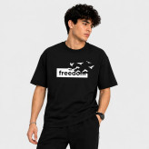 تی شرت مردانه پنبه ای طرح حروف مدل کلاسیک regular fit مشکی