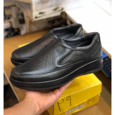 کفش چرم مردانه مدل سون مشکی چرم طبیعی زیره پیو طبی