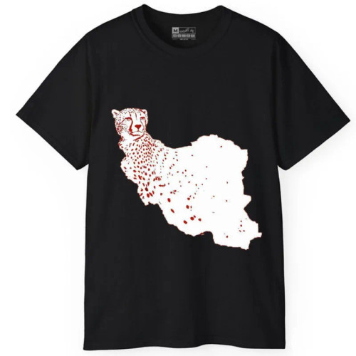 تی شرت آستین کوتاه مردانه پاد آفرین مدل نقشه ایران گربه