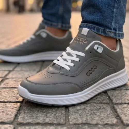 کفش ونس اسپرت کتانی مدل اکو رنگ طوسی سبک کف دوخت زیره پی یو