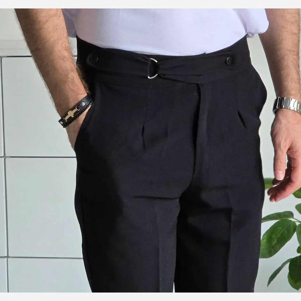 شلوار کمر ایتالیایی پارچه مازراتی
