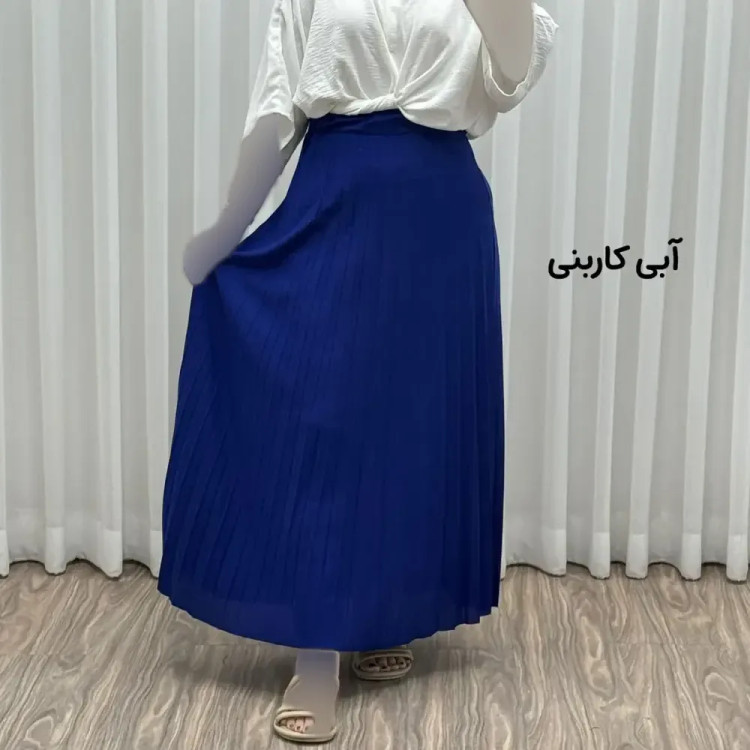 دامن پلیسه زنانه جودون گرم بالا فری سایز (36 تا 46) بدون آستر 6 رنگ