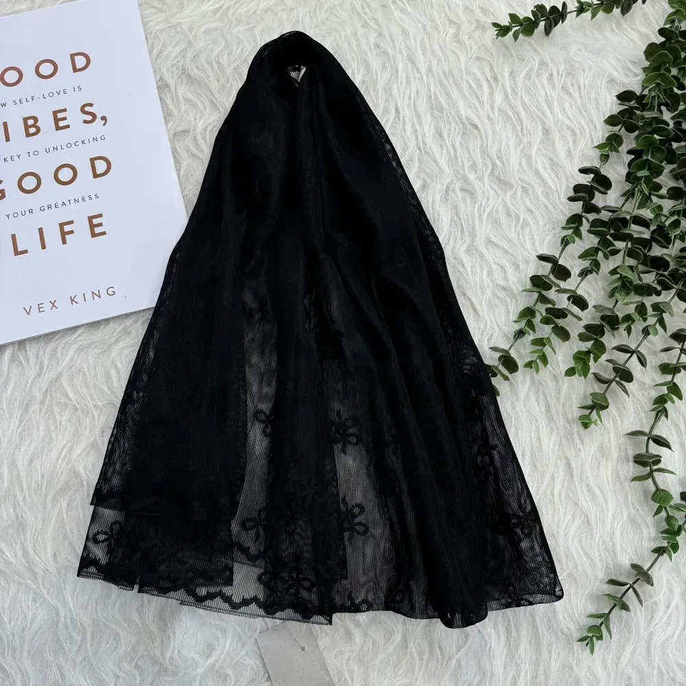 شال توری پاپیونی زنانه روزمره قواره 188 در 56 سانت جنس تور