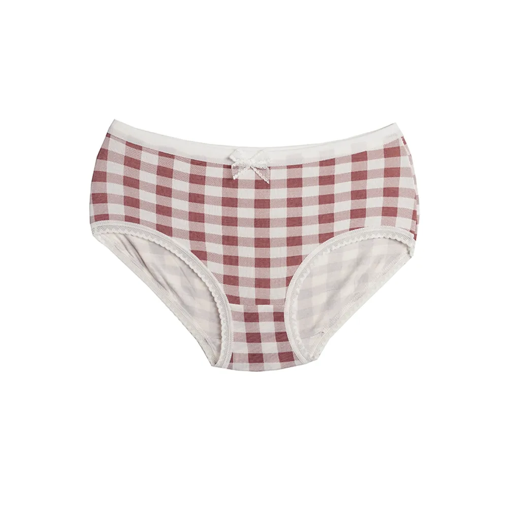 شورت اسلیپ دخترانه تمام چاپ طرح چهارخانه نخی فری سایز