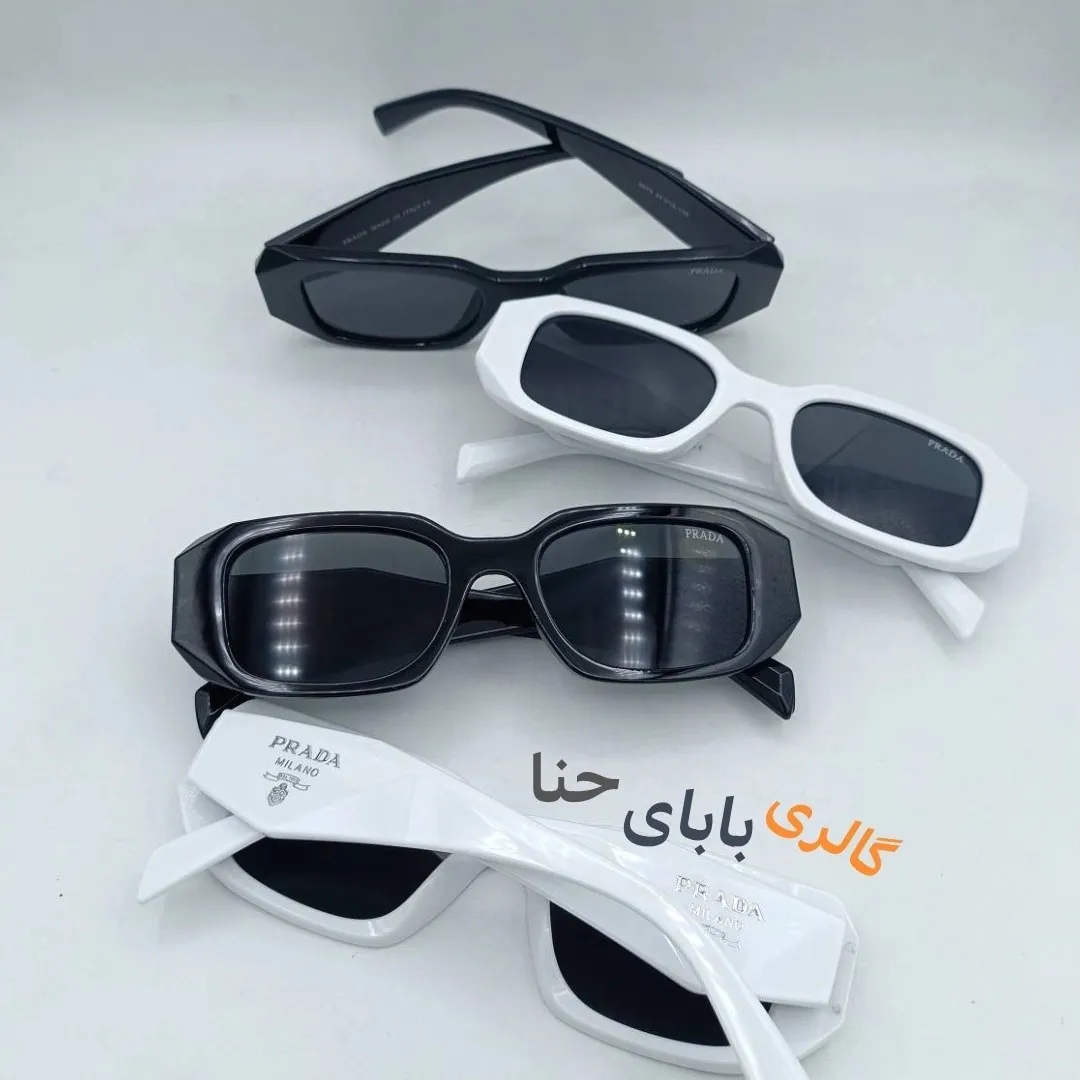 عینک آفتابی پرادا مدل مستطیلی فریم کائوچویی یونیسکس UV400