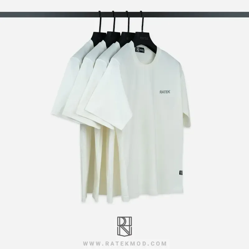 تیشرت سفید ساده طرح RATEK پنبه سوپر درجه یک آستین کوتاه یقه گرد