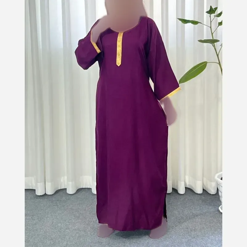 ساحلی نخی طلاکوب فری سایز مدل بلند زنانه