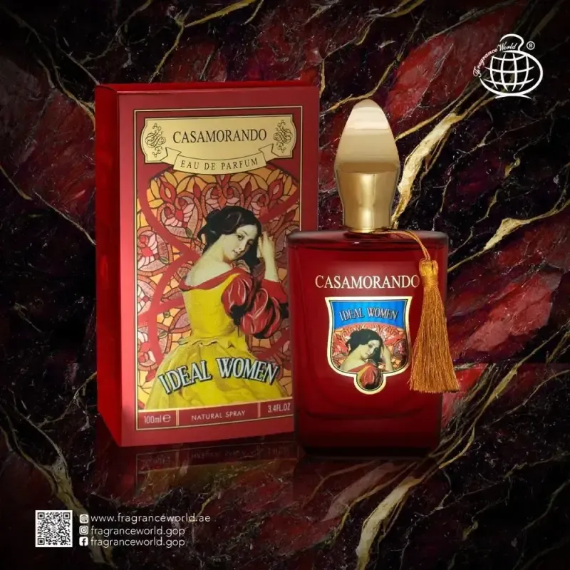 عطر زنانه فرگرنس ورد مدل کازاموراتی بوکت آیدل قرمز ادوپرفیوم حجم 100 میل طبع گرم و شیرین شرقی چوبی