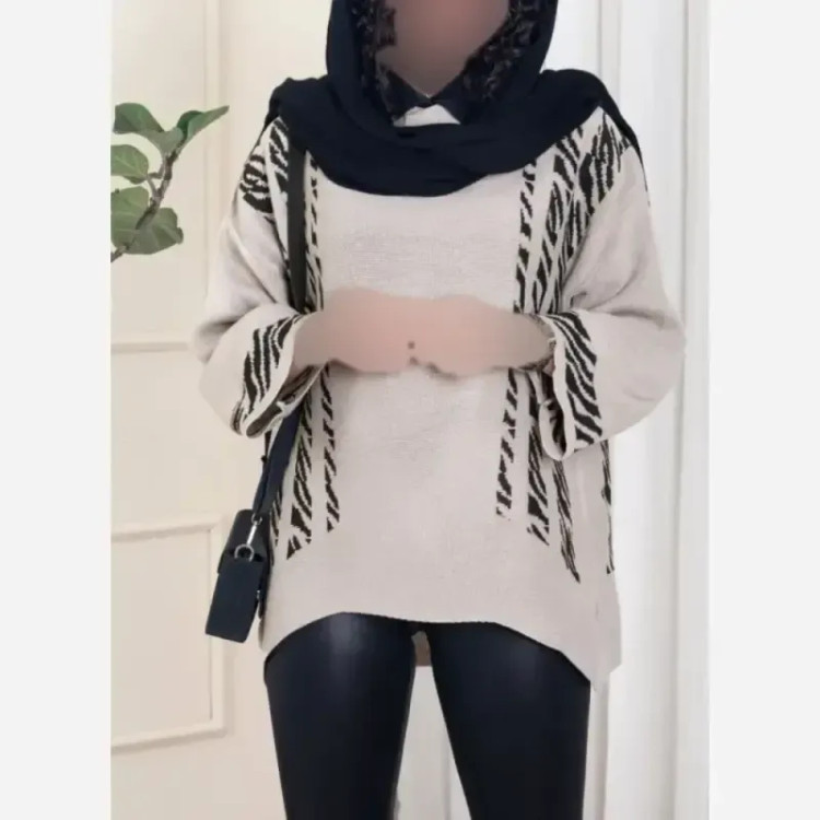 تونیک بافت مزونی زنانه نخ آکریل فری سایز 38 تا 46 رنگبندی متنوع