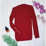 بافت یقه گرد آستین دکمه مدل الما فری سایز 36 تا 48 نخ اکریل ترک